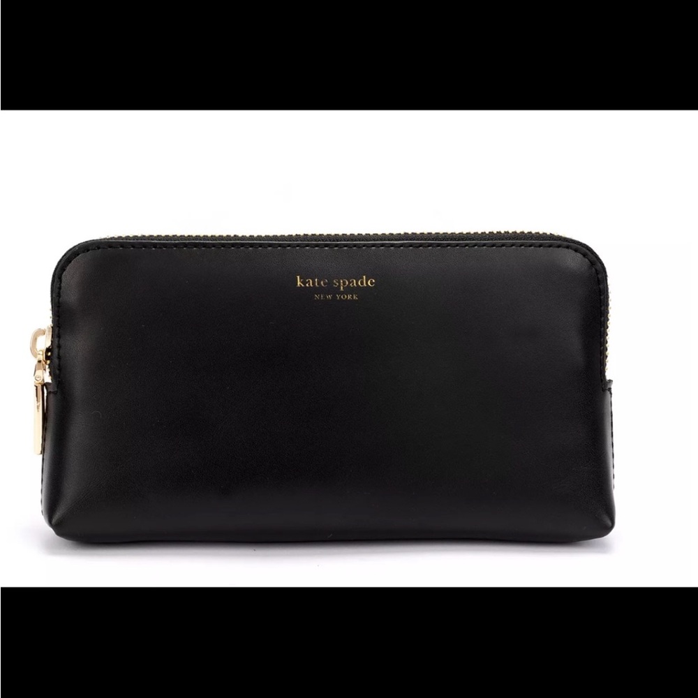 NWT Kate Spade New York Zip Logo Small Belt Bag, Black Leather - Picture 2 of 10